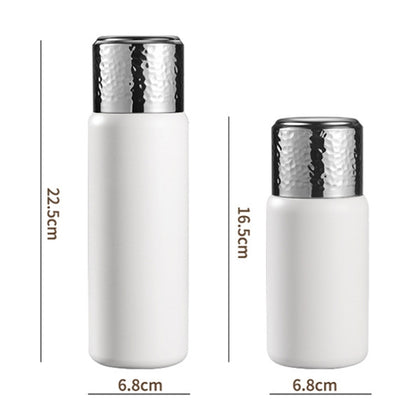 Thermos-Kaffeetasse aus Edelstahl 316 mit gehämmertem Deckel und Teefilter, 300 ml (lila), 300 ml (weiß), 300 ml (schwarz)