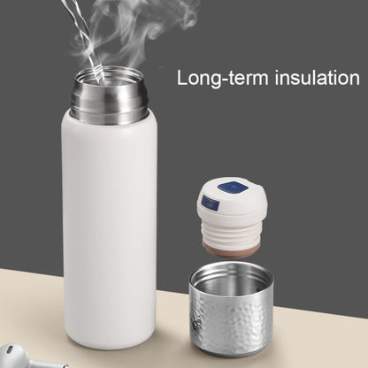 Thermos-Kaffeetasse aus Edelstahl 316 mit gehämmertem Deckel und Teefilter, 300 ml (lila), 300 ml (weiß), 300 ml (schwarz)