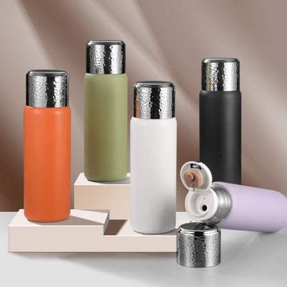 Thermos-Kaffeetasse aus Edelstahl 316 mit gehämmertem Deckel und Teefilter, 300 ml (lila), 300 ml (weiß), 300 ml (schwarz)