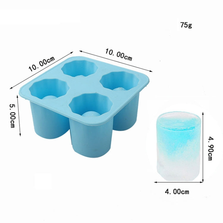 Silikonform mit vier Löchern für Eisbecher, zylindrische Koks-Whisky-Eiswürfelbereiter