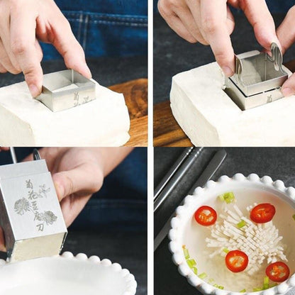 Chrysantheme Geschreddert Tofu Messer Form 304 Edelstahl Tofu Messer Küche Werkzeuge