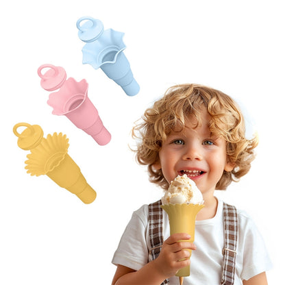 Faltbare Eistüte aus Silikon für Kinder, multifunktional, auslaufsicher und gegen Schmutz, 3 Stück/Set