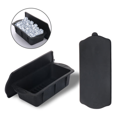 Silikon-Eisgitterformen, Eisaufbewahrungsbox mit Deckel, mit Deckel 1,5 l (schwarz), mit Deckel 1,5 l (blau)
