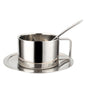 3-in-1-Kaffeetasse aus Edelstahl 304, doppellagig, mit Schale und Löffel, wärmeisolierend und verbrühungshemmend, Milchteetasse