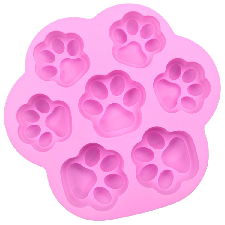 7 Zellen Kleine und Große Katzenpfoten-Silikonform für Kuchen, Cartoon-Design, DIY, handgefertigte Seifenformen für ätherische Öle, Rosa, Hellblau
