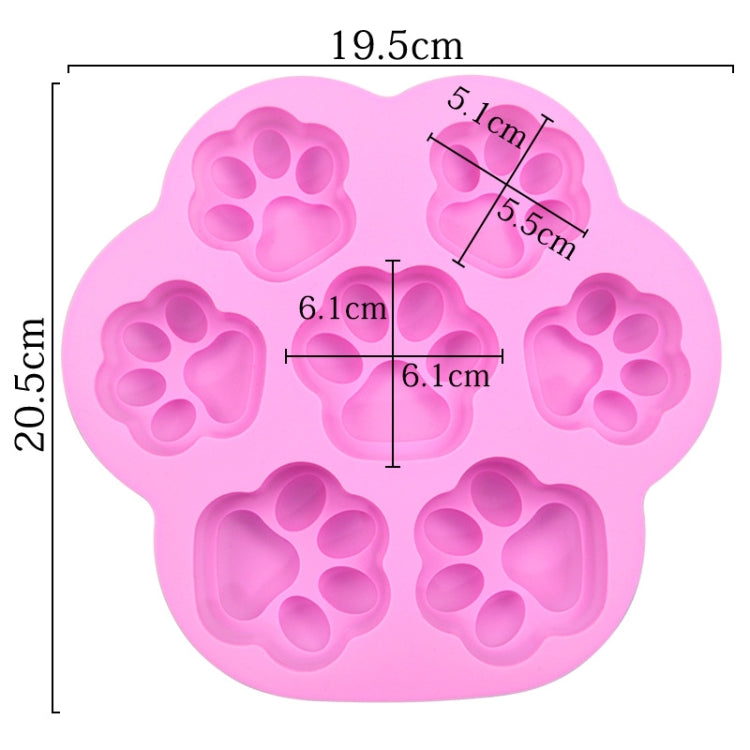7 Zellen Kleine und Große Katzenpfoten-Silikonform für Kuchen, Cartoon-Design, DIY, handgefertigte Seifenformen für ätherische Öle, Rosa, Hellblau