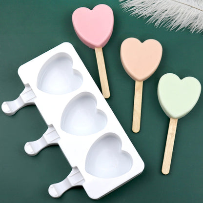 3 Grids Herz Form Eis Modell DIY Pudding Form Ohne Stick, 3 Grids Herz