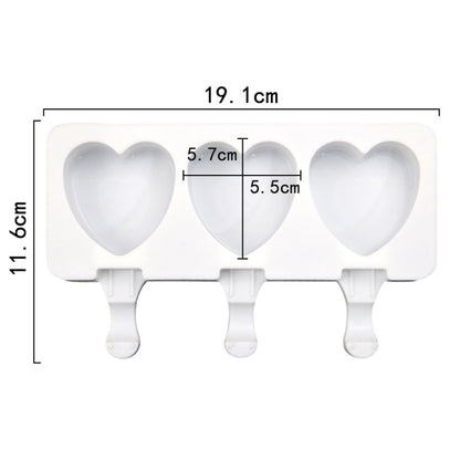 3 Grids Herz Form Eis Modell DIY Pudding Form Ohne Stick, 3 Grids Herz
