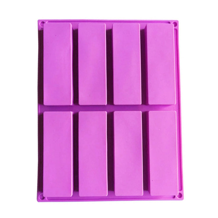 8 Gitter Rechteckige Silikonform für handgemachte Seife, DIY Aromatherapie-Form, Hellblau, Lila, Rosa