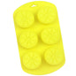 6 Gitter Runde Zitronenform Silikon Mondkuchen Modell Küche Backen Handgemachte Kuchenform, 6 Gitter Runde Zitrone