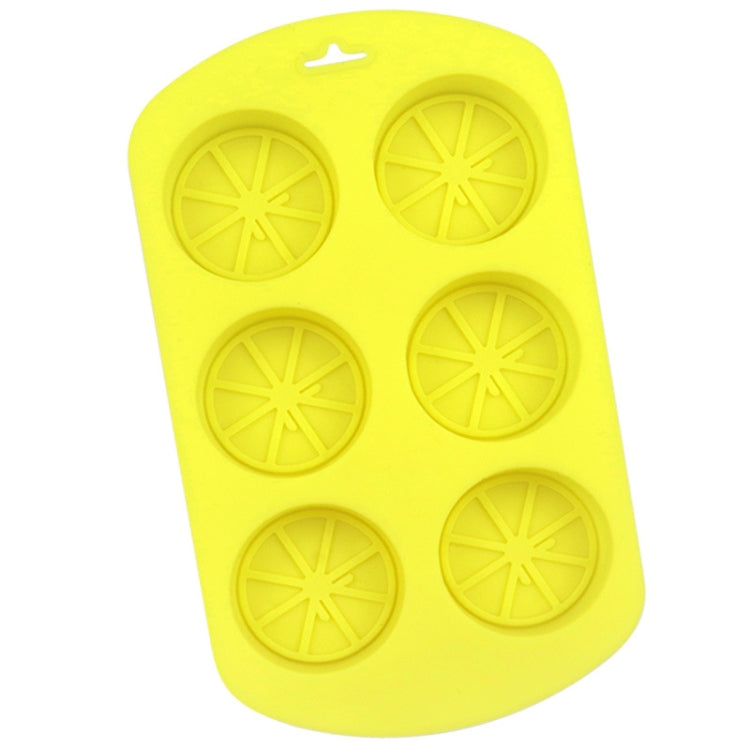 6 Gitter Runde Zitronenform Silikon Mondkuchen Modell Küche Backen Handgemachte Kuchenform, 6 Gitter Runde Zitrone