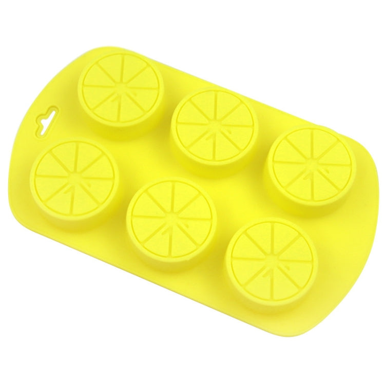 6 Gitter Runde Zitronenform Silikon Mondkuchen Modell Küche Backen Handgemachte Kuchenform, 6 Gitter Runde Zitrone