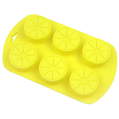 6 Gitter Runde Zitronenform Silikon Mondkuchen Modell Küche Backen Handgemachte Kuchenform, 6 Gitter Runde Zitrone