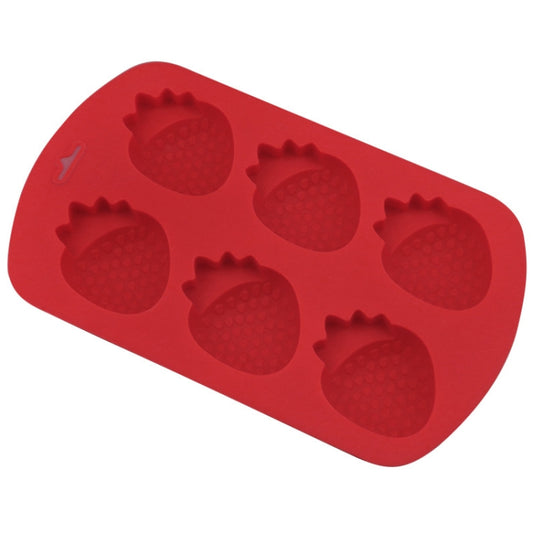 6 Gitter Erdbeer-Silikonform für Kuchen, Backen, DIY-Schokoladenform, 6 Gitter Erdbeere