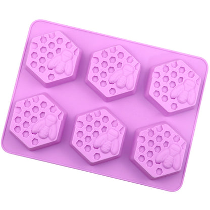 6 Grids Bee Hive Silikon Kuchen Formen Handgemachte Aroma Seife Mould, 6 Grids Bee Hive