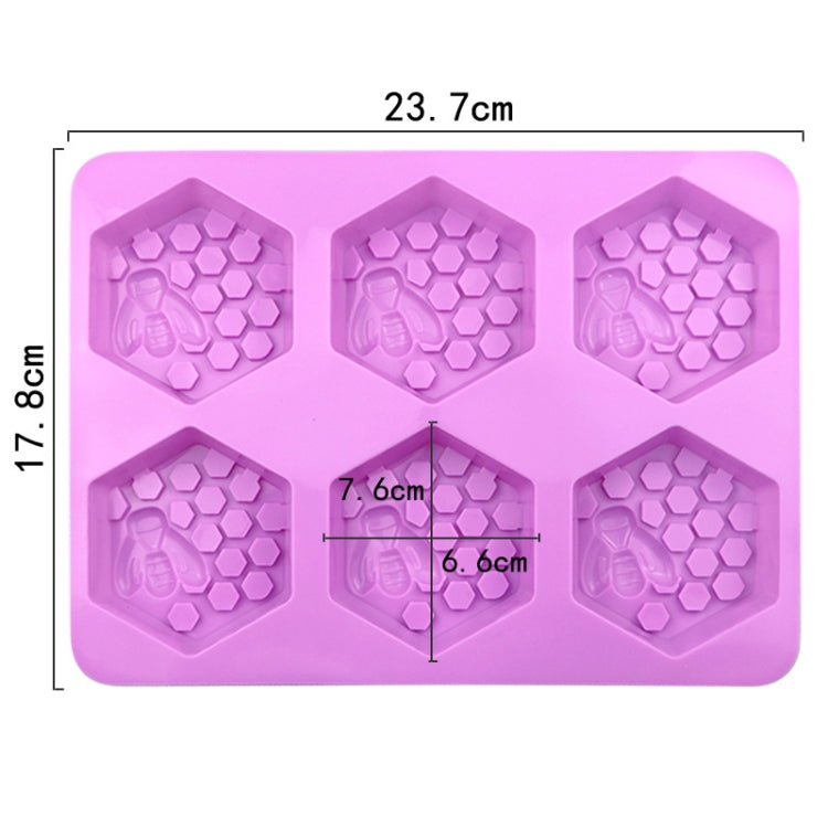 6 Grids Bee Hive Silikon Kuchen Formen Handgemachte Aroma Seife Mould, 6 Grids Bee Hive