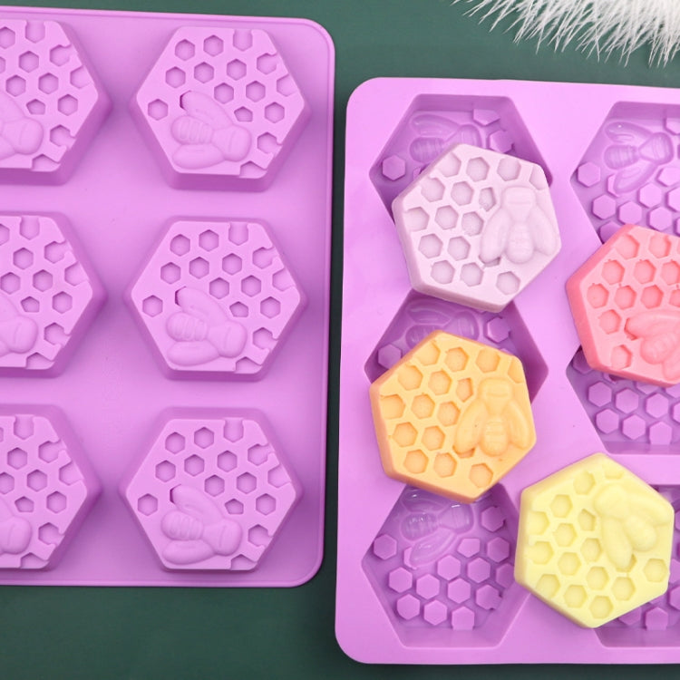 6 Grids Bee Hive Silikon Kuchen Formen Handgemachte Aroma Seife Mould, 6 Grids Bee Hive