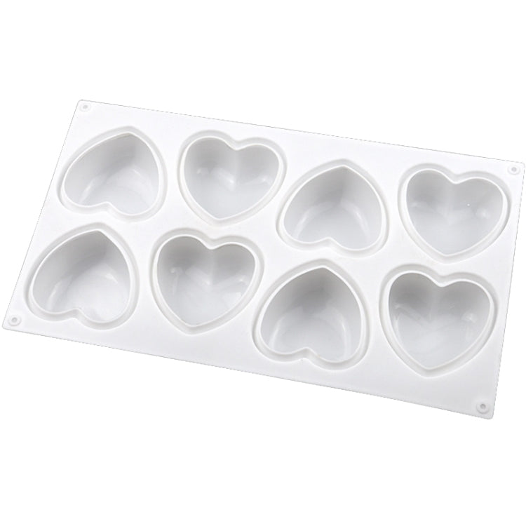 8 Grids Herz Silikon Schokoladenform Handgemachte Aroma Seifenform, 8 Grids Herz