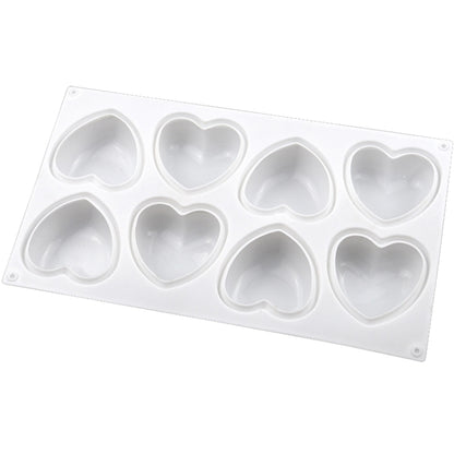 8 Grids Herz Silikon Schokoladenform Handgemachte Aroma Seifenform, 8 Grids Herz