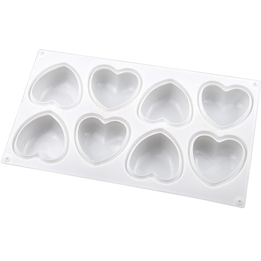 8 Grids Herz Silikon Schokoladenform Handgemachte Aroma Seifenform, 8 Grids Herz