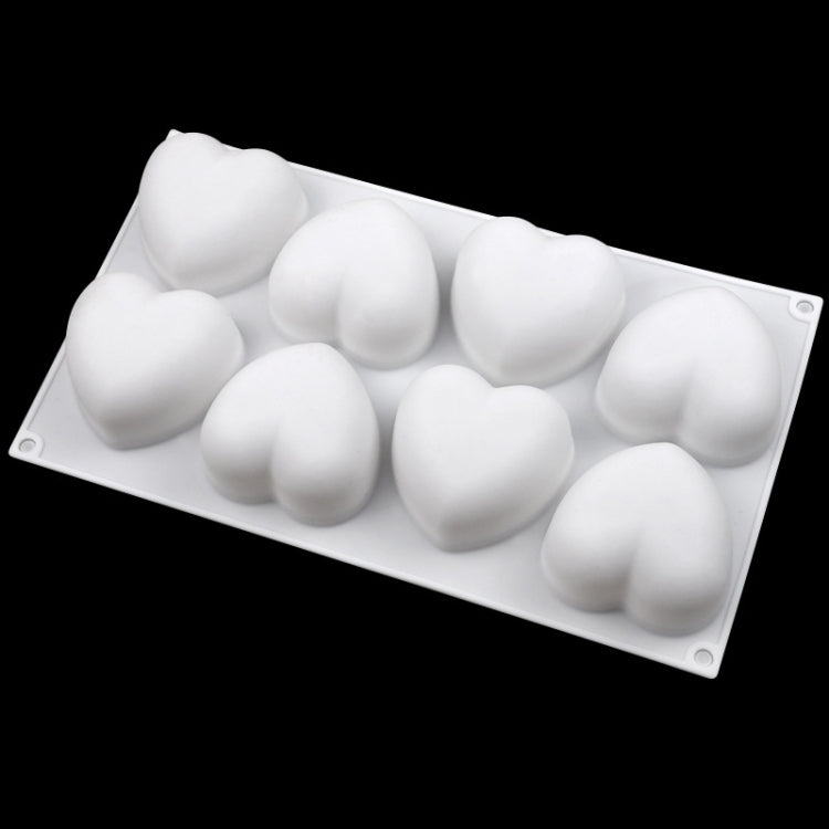 8 Grids Herz Silikon Schokoladenform Handgemachte Aroma Seifenform, 8 Grids Herz
