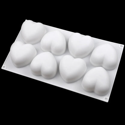 8 Grids Herz Silikon Schokoladenform Handgemachte Aroma Seifenform, 8 Grids Herz