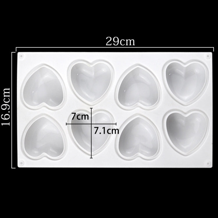 8 Grids Herz Silikon Schokoladenform Handgemachte Aroma Seifenform, 8 Grids Herz