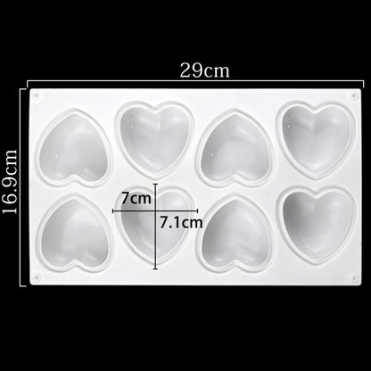 8 Grids Herz Silikon Schokoladenform Handgemachte Aroma Seifenform, 8 Grids Herz