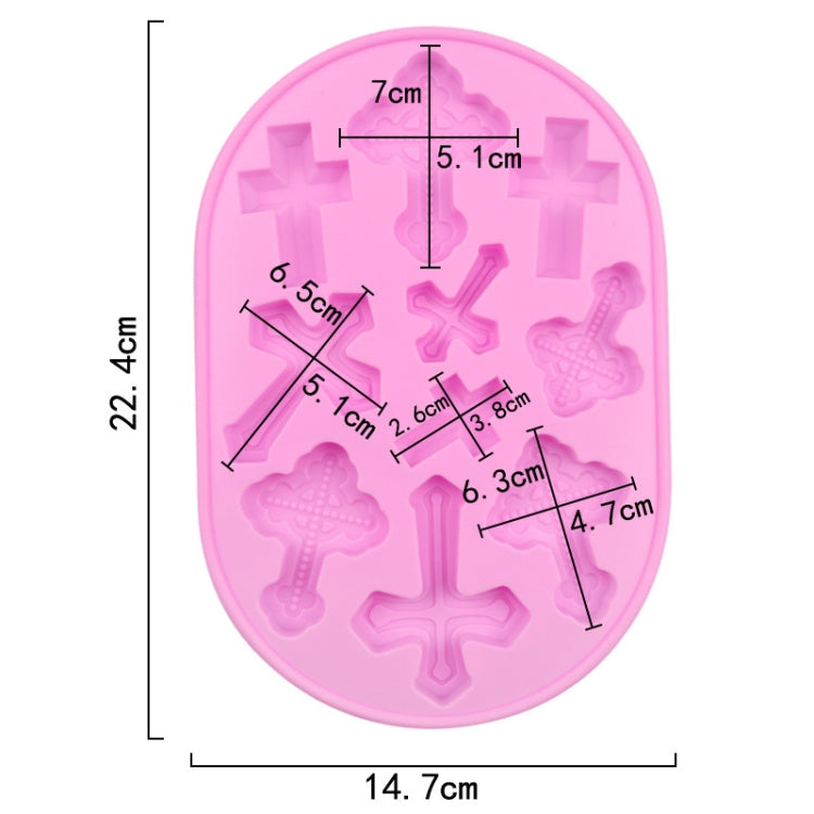 10 Grids Vintage Cross Silicone Chocolate Mould Cake Decoration Molds, 10 Grids Cross