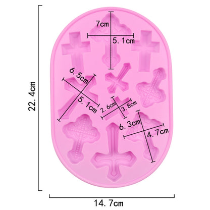 10 Grids Vintage Cross Silicone Chocolate Mould Cake Decoration Molds, 10 Grids Cross