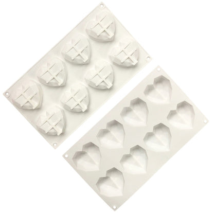 8 Grids Two Rows Heart Chocolate Mould DIY Baking Cake Tools