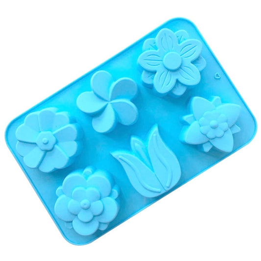 6 Grids Blume Silikon Backen Kuchen Formen DIY Handgemachte Seife Mould, 6 Grids Blume
