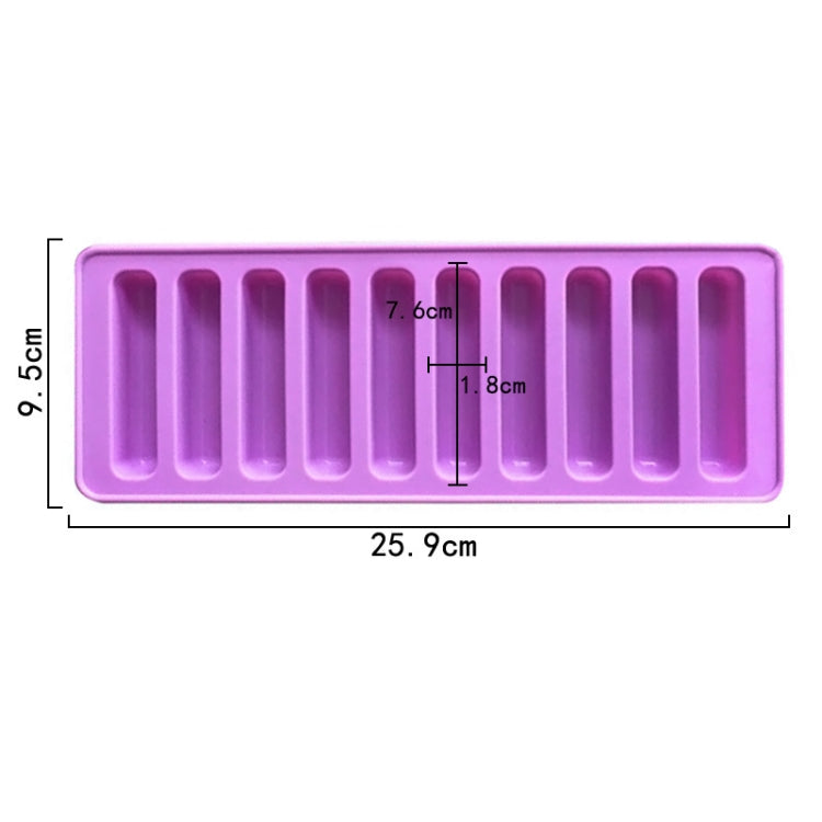 10 Grids Long Silicone Cookie Molds DIY Baking Chocolate Mould, 10 Grids Long
