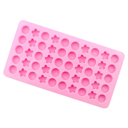50 Grids Round Pentagram Chocolate Fondant Drip Cookie Molds DIY Jelly Pudding Mould, 50 Grids Round Pentagram