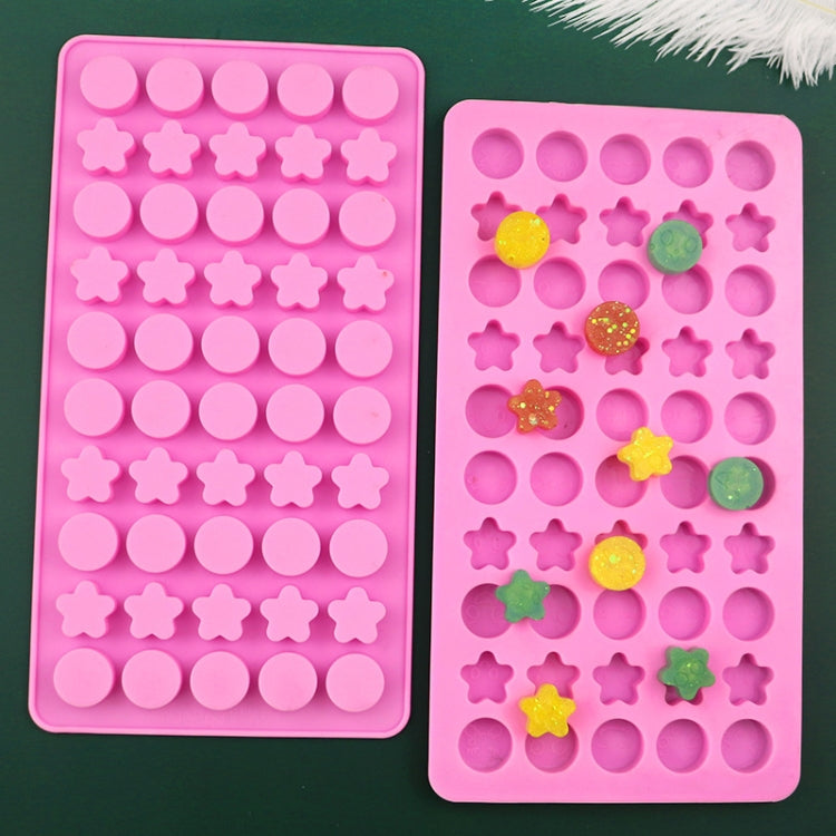 50 Grids Round Pentagram Chocolate Fondant Drip Cookie Molds DIY Jelly Pudding Mould, 50 Grids Round Pentagram
