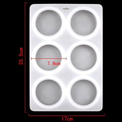 6 Grids Runde Silikon Kuchen Formen Home DIY Handgemachte Seife Form