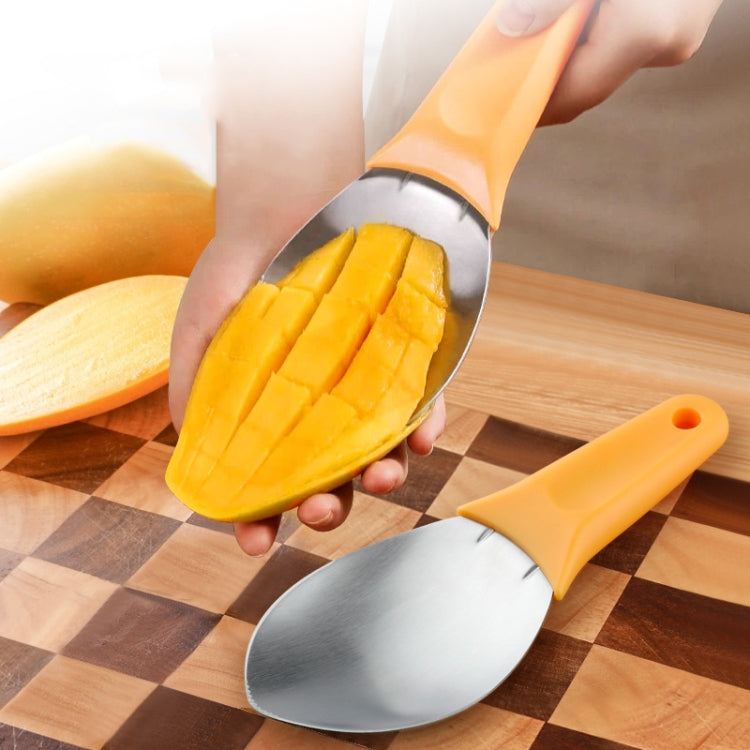 Mango-Schneide- und Würfelwerkzeug, multifunktionaler Fruchtschalentrenner aus Edelstahl, Mangoschneider