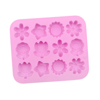 12 Grids Blume Silikon Kuchen Form DIY Handgemachte Seife Form
