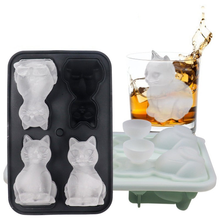 3D-Katzenform Bar Home Silikon Eisform Whisky Eisbox