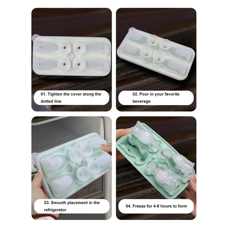 3D Dog Shaped Household Silicone Ice Mold Bar Ice Making Box