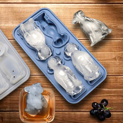 3D Dog Shaped Household Silicone Ice Mold Bar Ice Making Box
