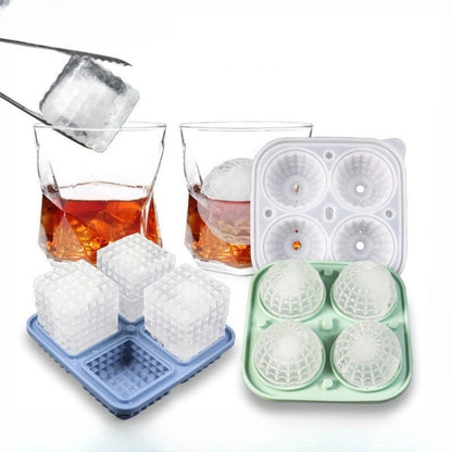 Bar Home Baking Silikon-Eisform Whisky-Eisbox, rosa Quadrat, grünes Quadrat, dunkelblaues Quadrat, graues Quadrat, rosa rund, grün rund, dunkelblau rund, grau rund
