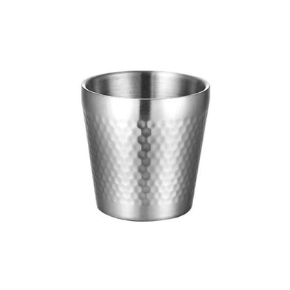 Hammerbecher aus Edelstahl 304, verdickte doppelschichtige Restaurant-Teetassen, 175 ml, 260 ml, 300 ml, 350 ml, 450 ml
