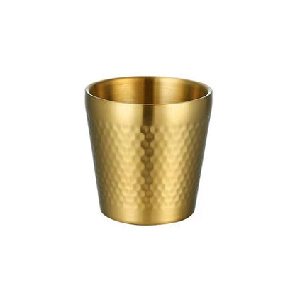 Hammerbecher aus Edelstahl 304, verdickte doppelschichtige Restaurant-Teetassen, 175 ml, 260 ml, 300 ml, 350 ml, 450 ml