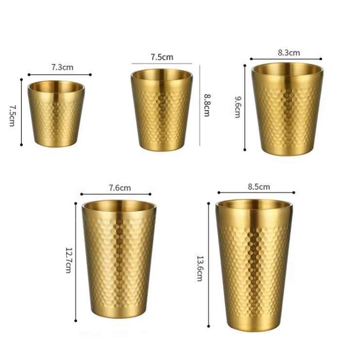 Hammerbecher aus Edelstahl 304, verdickte doppelschichtige Restaurant-Teetassen, 175 ml, 260 ml, 300 ml, 350 ml, 450 ml