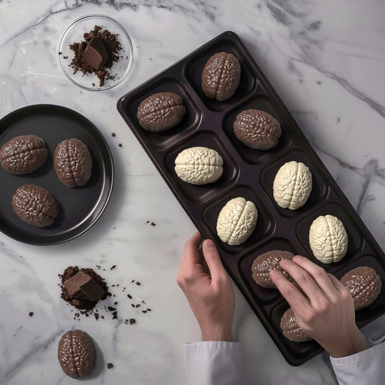 10 Grids Brain Halloween Chocolate Mould Homemade Brain Cake Mould DIY Candy Soft Molds, 10 Grids Brain
