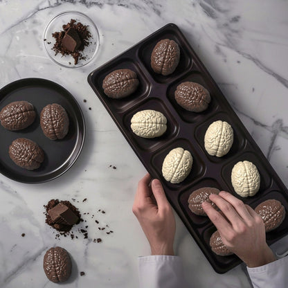 10 Grids Brain Halloween Chocolate Mould Homemade Brain Cake Mould DIY Candy Soft Molds, 10 Grids Brain