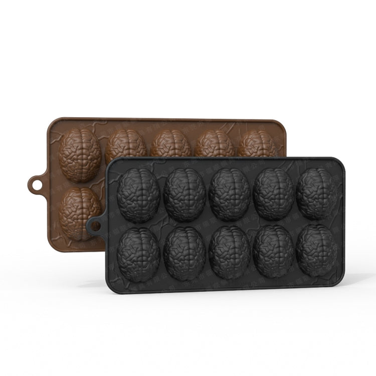 10 Grids Brain Halloween Chocolate Mould Homemade Brain Cake Mould DIY Candy Soft Molds, 10 Grids Brain