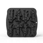 8 Gitter Totenkopf Kuchenform Halloween Silikonform, 8 Gitter Totenköpfe
