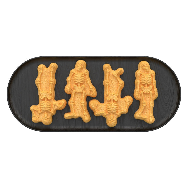 8 Gitter Totenkopf Kuchenform Halloween Silikonform, 8 Gitter Totenköpfe